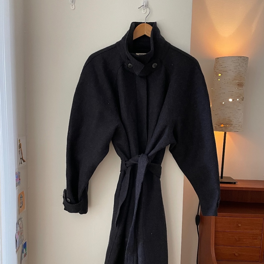 Misha and Puff Charcoal Wool Trench in M/L